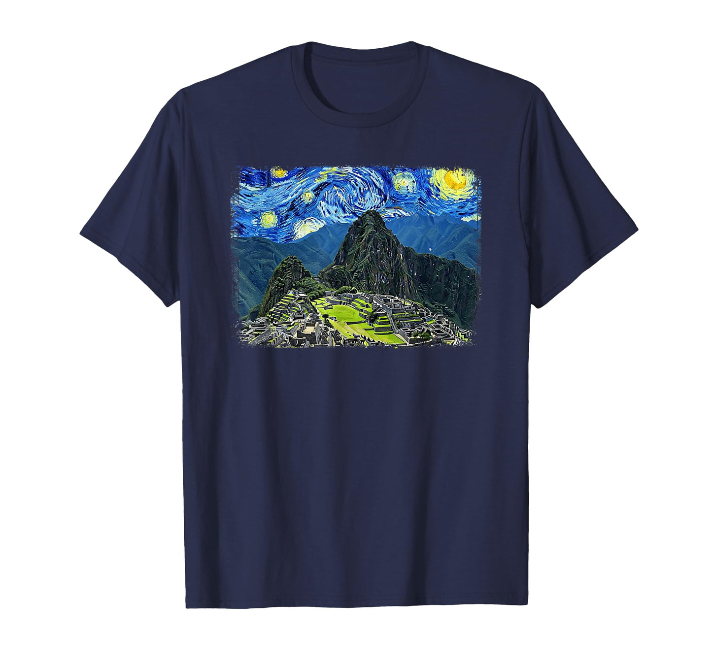 Van Gogh Starry Night Machu Picchu Mountain Peru Travel T-Shirt