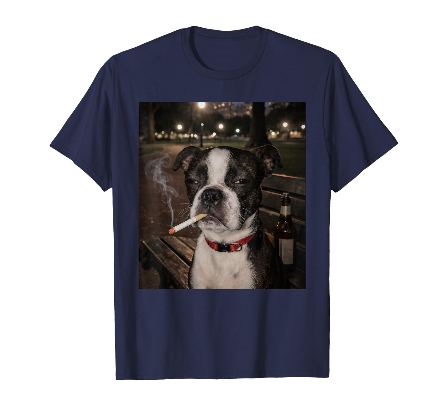 Funny Smoking Boston Terrier Dog Meme Gen Z Joke Brainrot T-Shirt