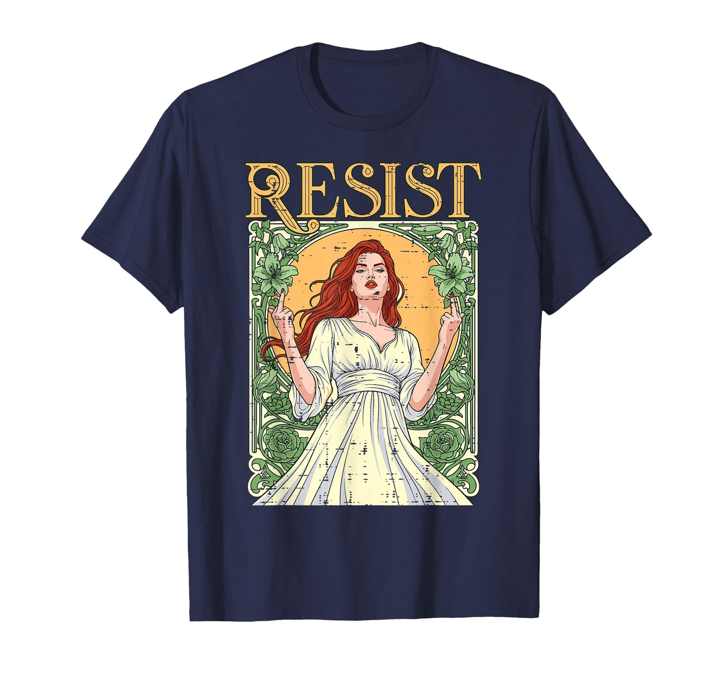 Resist Noveau Girl Art Protest Equality Women T-Shirt