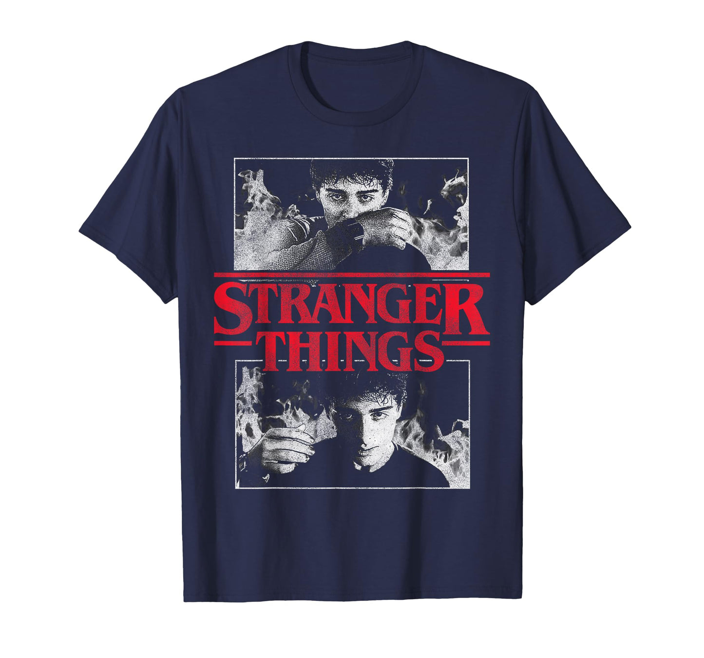 Stranger Things Will Byers Series Scenes in Black and White T-Shirt