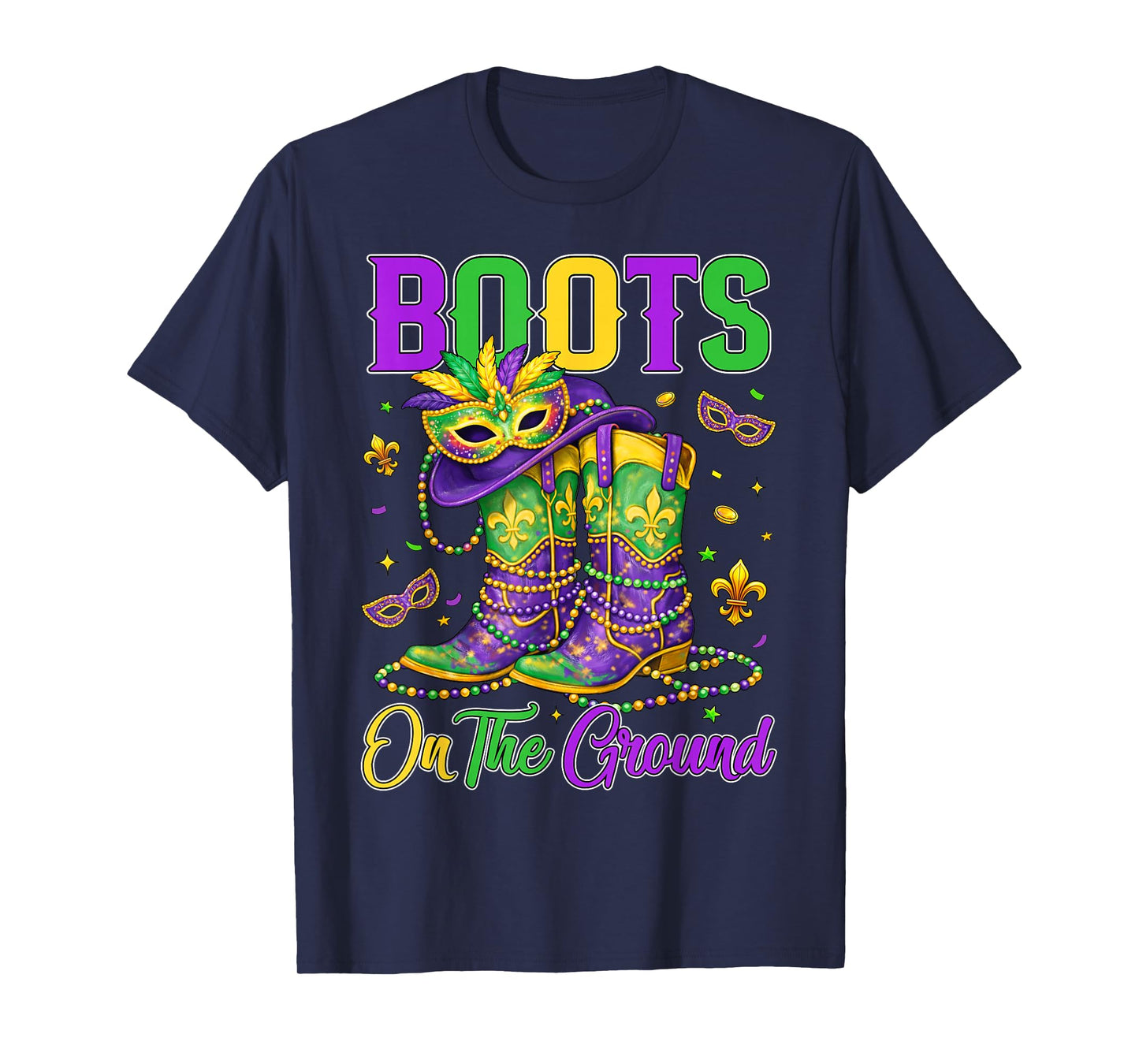 Mardi Gras Boots On The Ground Cowgirl Western Black History T-Shirt