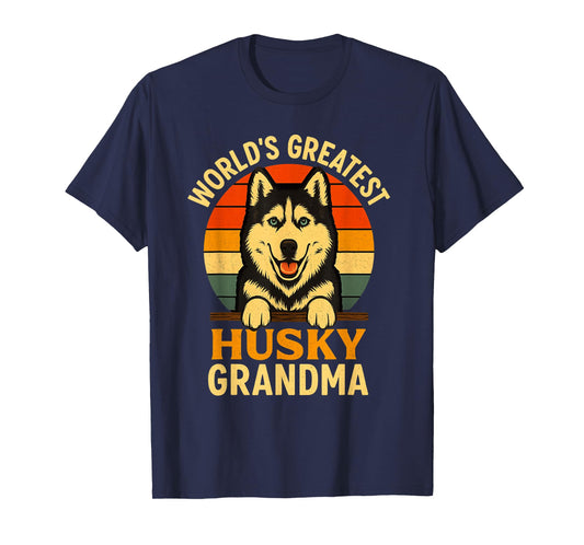 Husky Grandma Vintage Dog Lover World’s Greatest T-Shirt