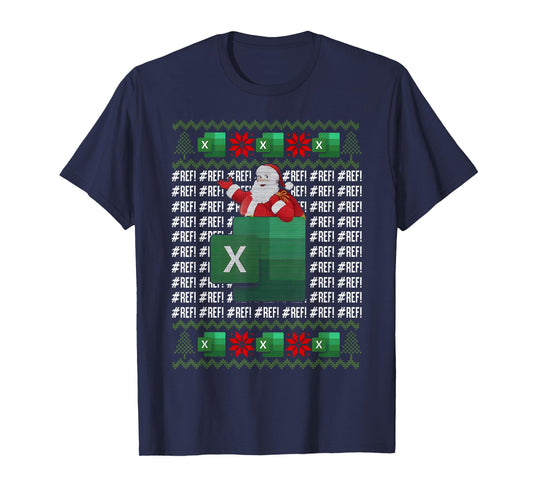 Excel Ref Error Spreadsheet Santa Claus Accountant Christmas T-Shirt