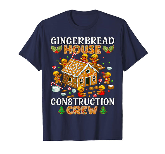 Gingerbread House Construction Crew Kids Men Women Matching T-Shirt