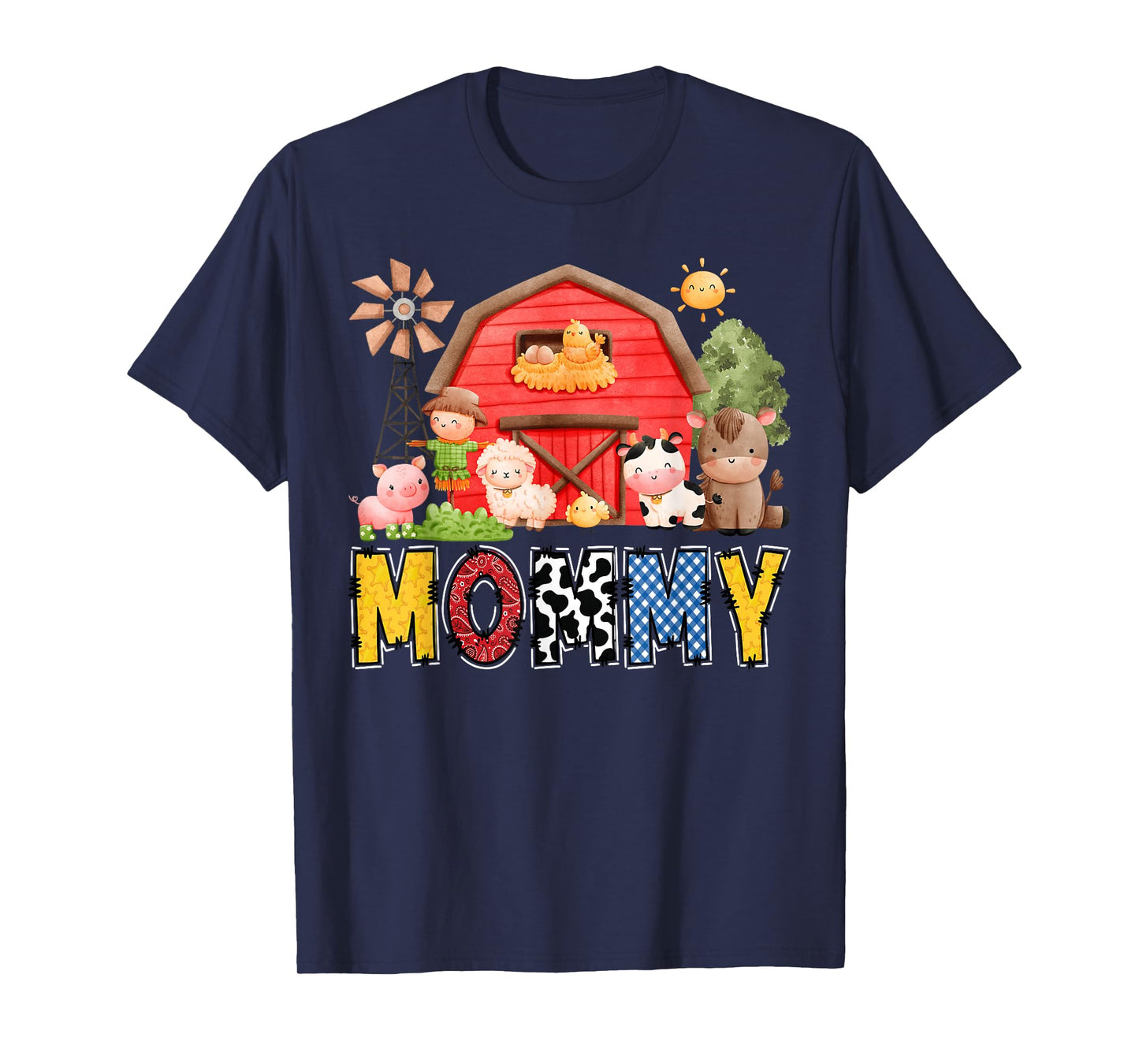 Mommy Red Farm Cow Birthday Boy Matching Family Party T-Shirt