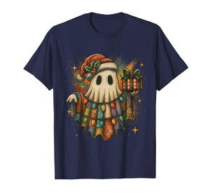 Vintage Christmas Ghost with Lights and Gift T-Shirt
