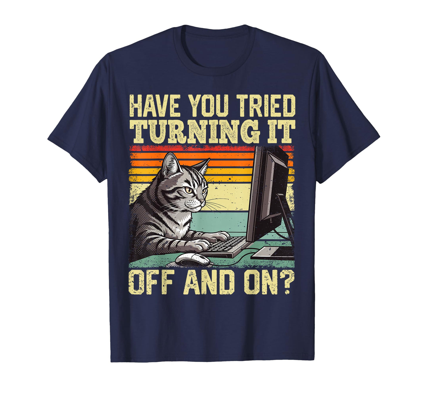 Cat Tech Engineer Support Humor Tech Computer IT Guy T-Shirt