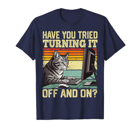 Cat Tech Engineer Support Humor Tech Computer IT Guy T-Shirt