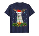 Siberian Husky Christmas Lights Reindeer Santa Hat Dog Xmas T-Shirt