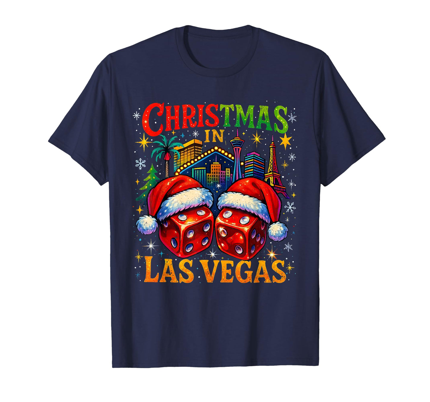 Christmas in Las Vegas Funny Holiday Design T-Shirt