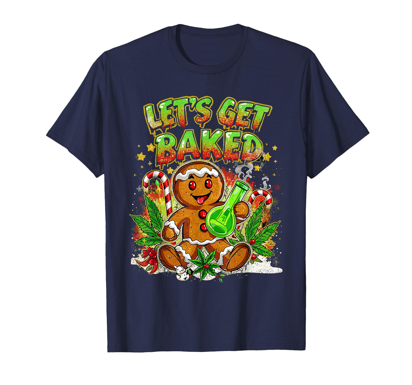 Let’s Get Baked Funny Gingerbread Christmas Design T-Shirt