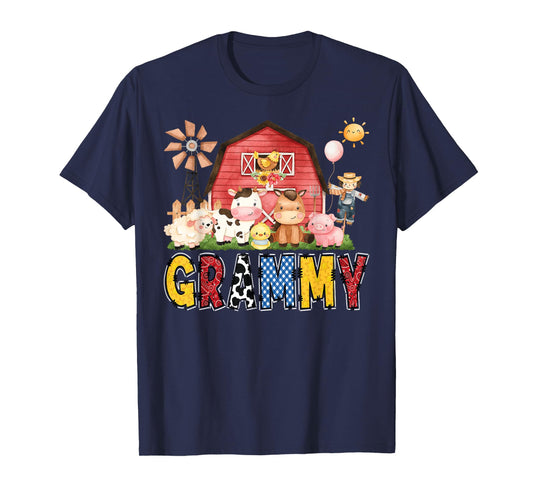 Grammy Farm Cow Birthday Boy Matching Family Party T-Shirt