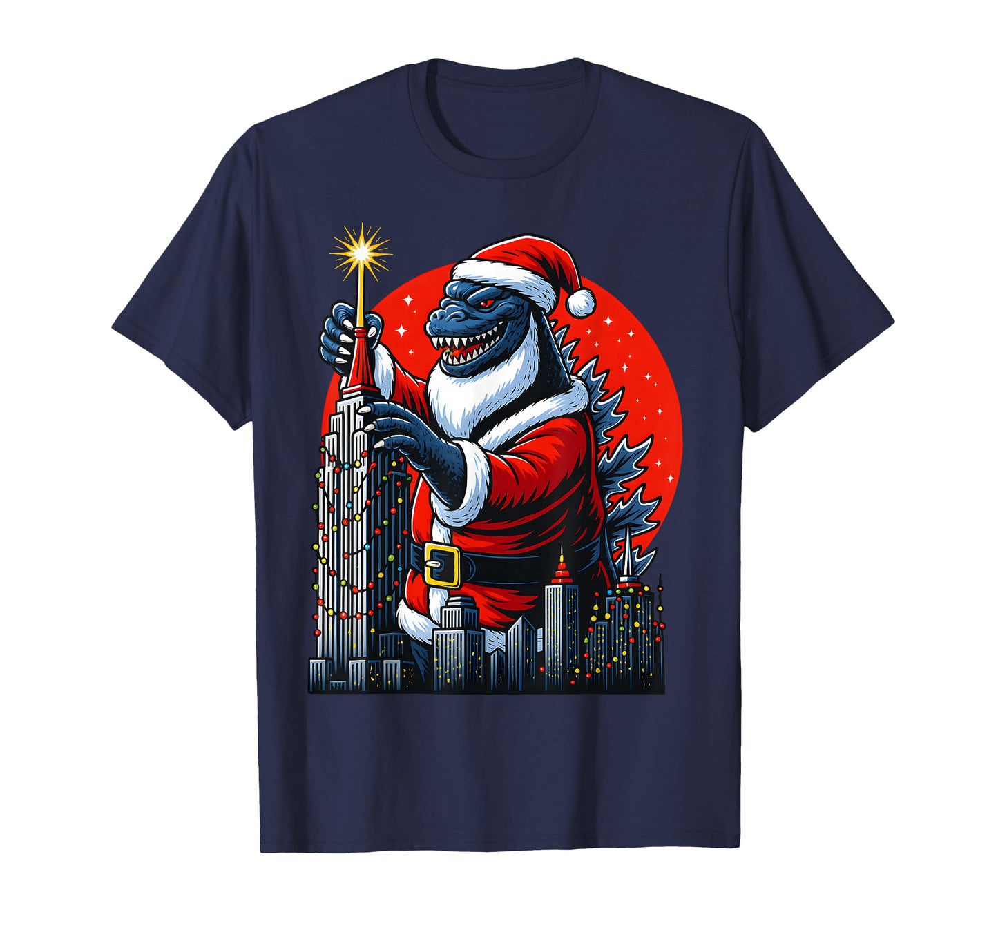 Funny Christmas Monster Santazilla Holiday Dinosaur for Kids T-Shirt