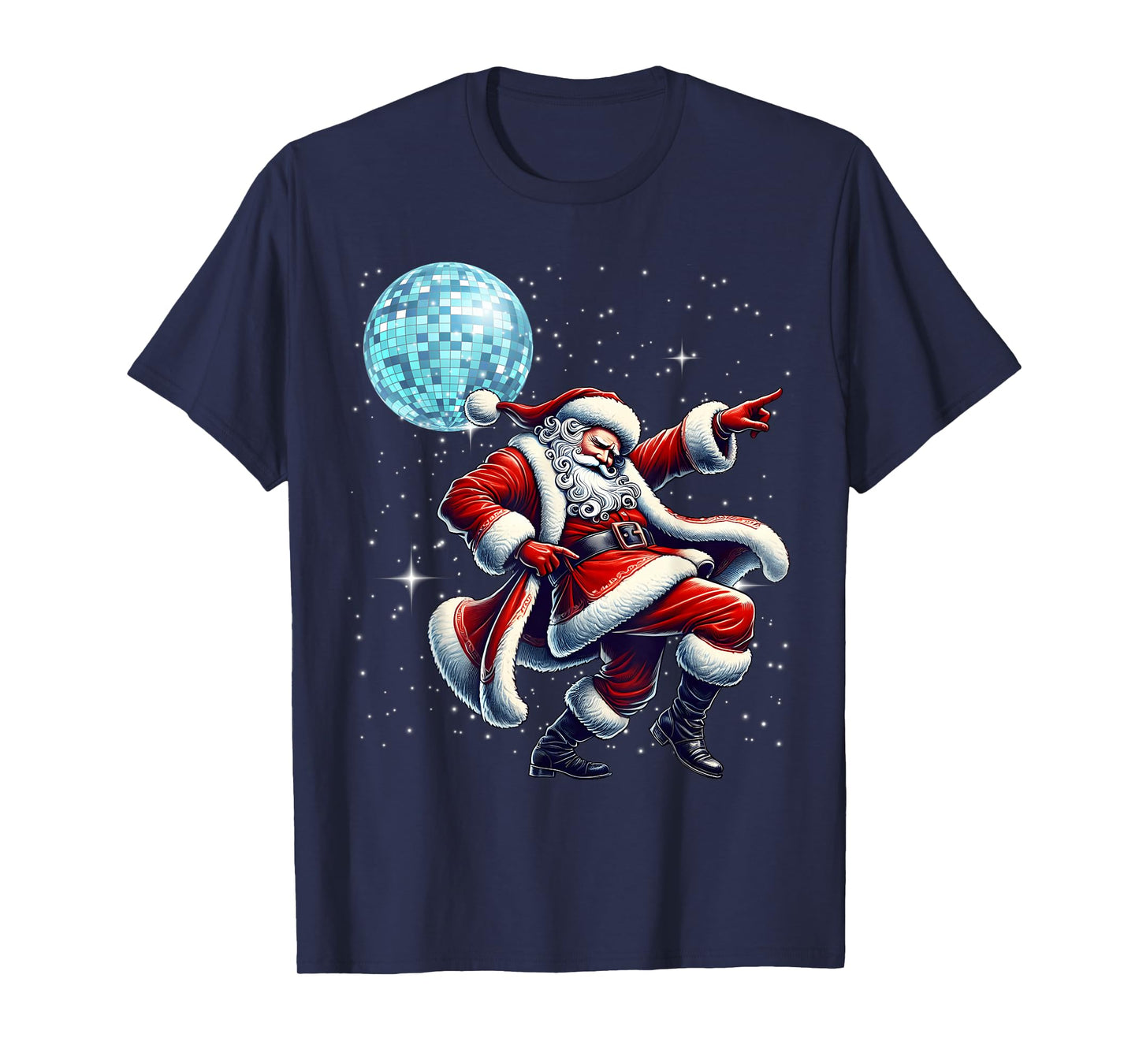 Disco Santa Christmas Nightclub Dancing Santa Claus Holiday T-Shirt