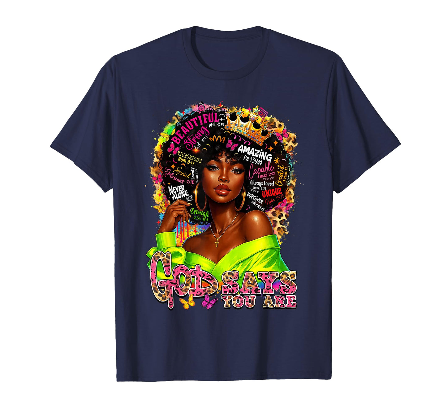 Black History God Says You are Afro Melanin Queen Women Girl T-Shirt