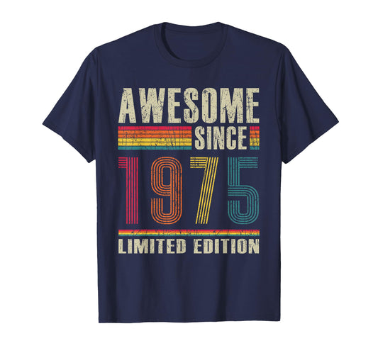 Vintage Awesome Since 1975 50th Birthday 50 Years Old T-Shirt