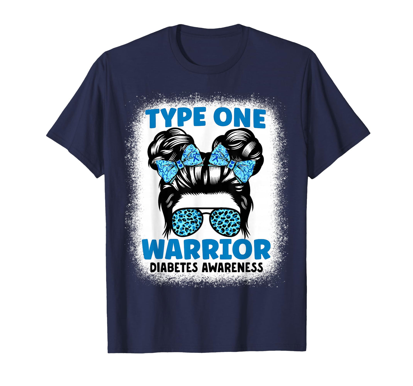 Type One Diabetes Awareness Messy Bun T1D Diabetic Women T-Shirt