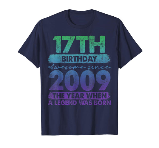 17 Year Old Gifts Vintage 2009 Limited Edition 17th Birthday T-Shirt
