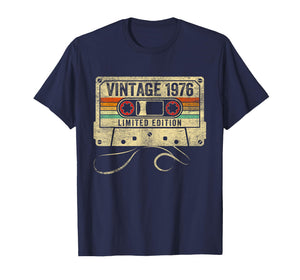 Vintage 1976 Limited Edition 50th Birthday Men Cassette Tape T-Shirt