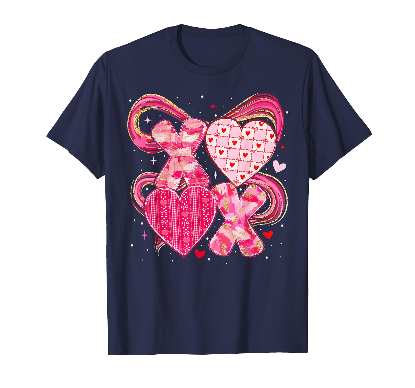 XOXO Valentine Pink Heart Coquette Bow Girl Women Kid T-Shirt