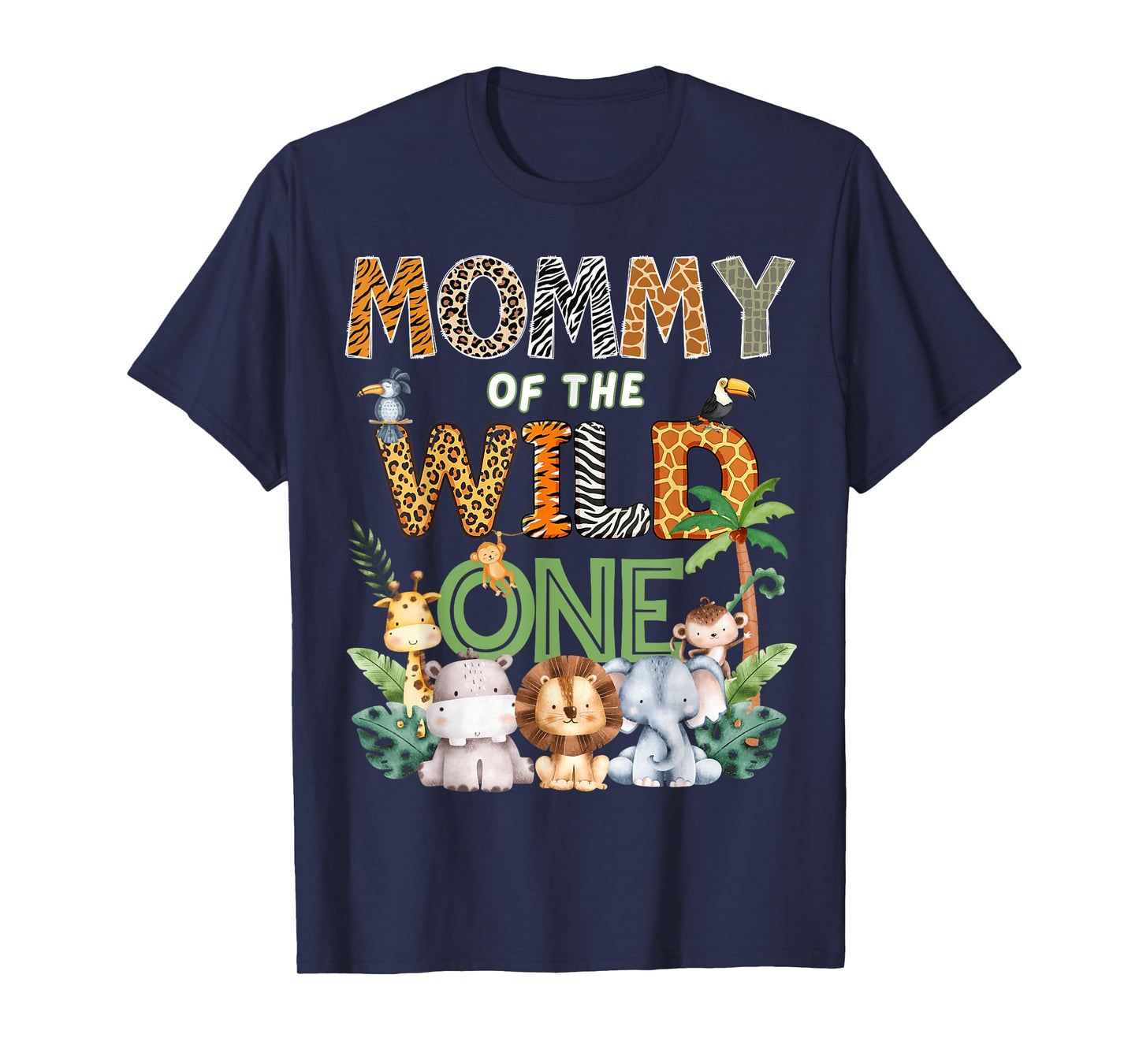 Mommy of The Wild One Safari 1St Birthday Kids T-Shirt