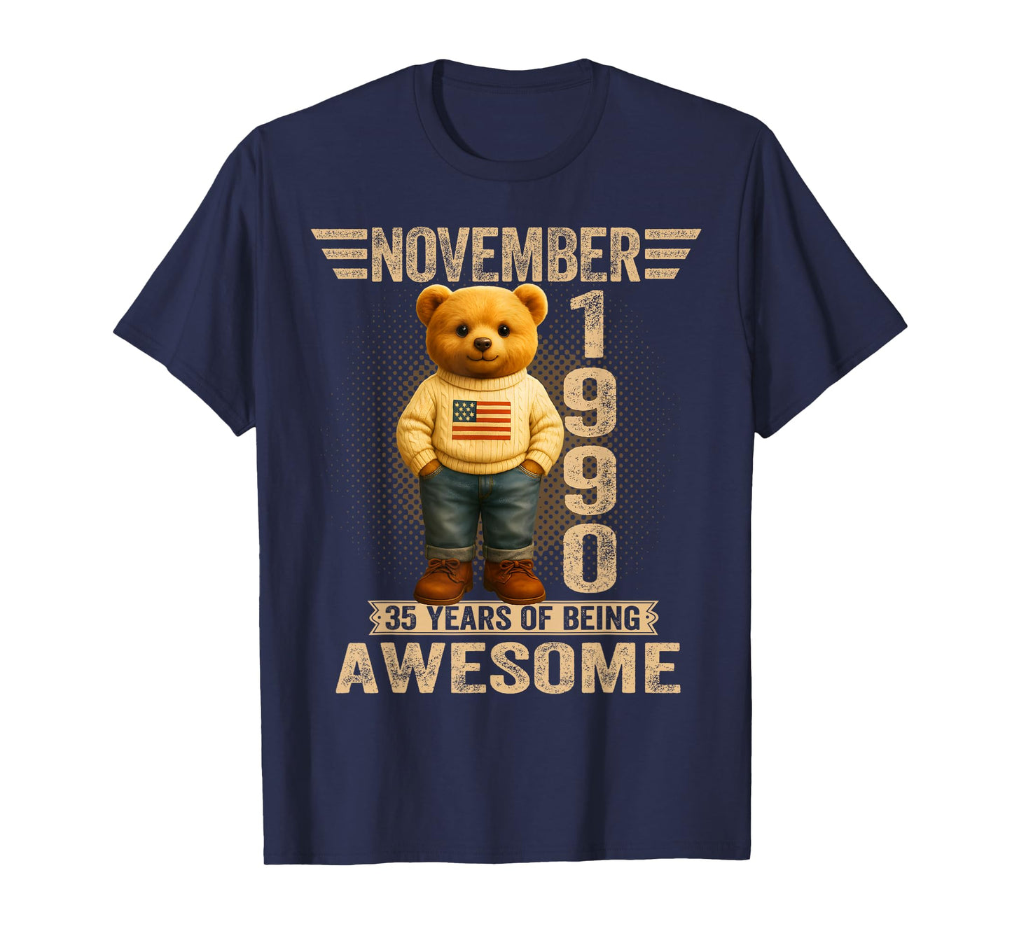 35 Year Old November 1990 Teddy Bear 35th Birthday Men Women T-Shirt