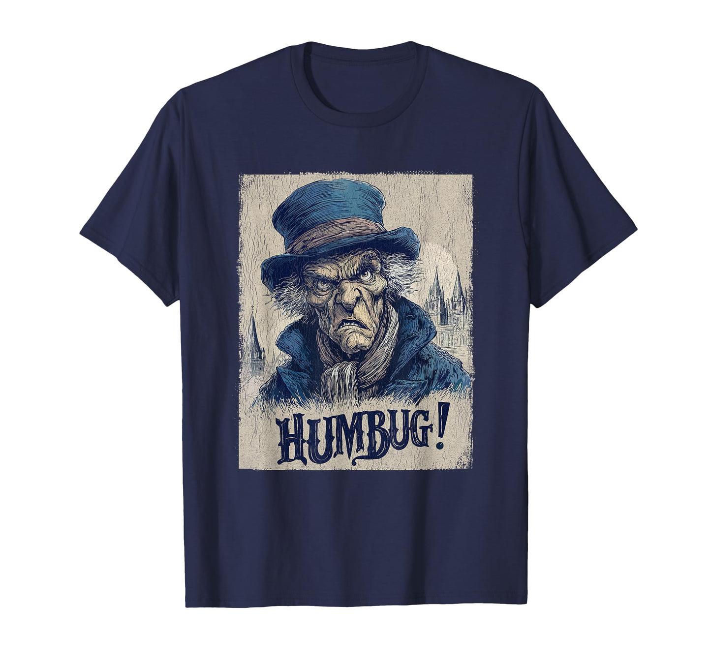 Funny Ebenezer Scrooge Humbug Vintage Grumpy Christmas Humor T-Shirt