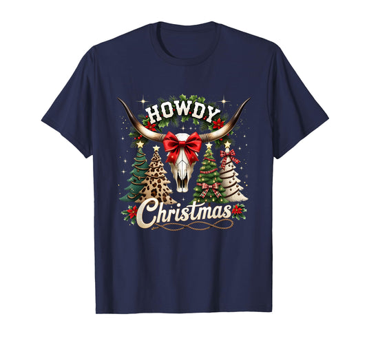 Howdy Christmas Western Country Holiday Design T-Shirt