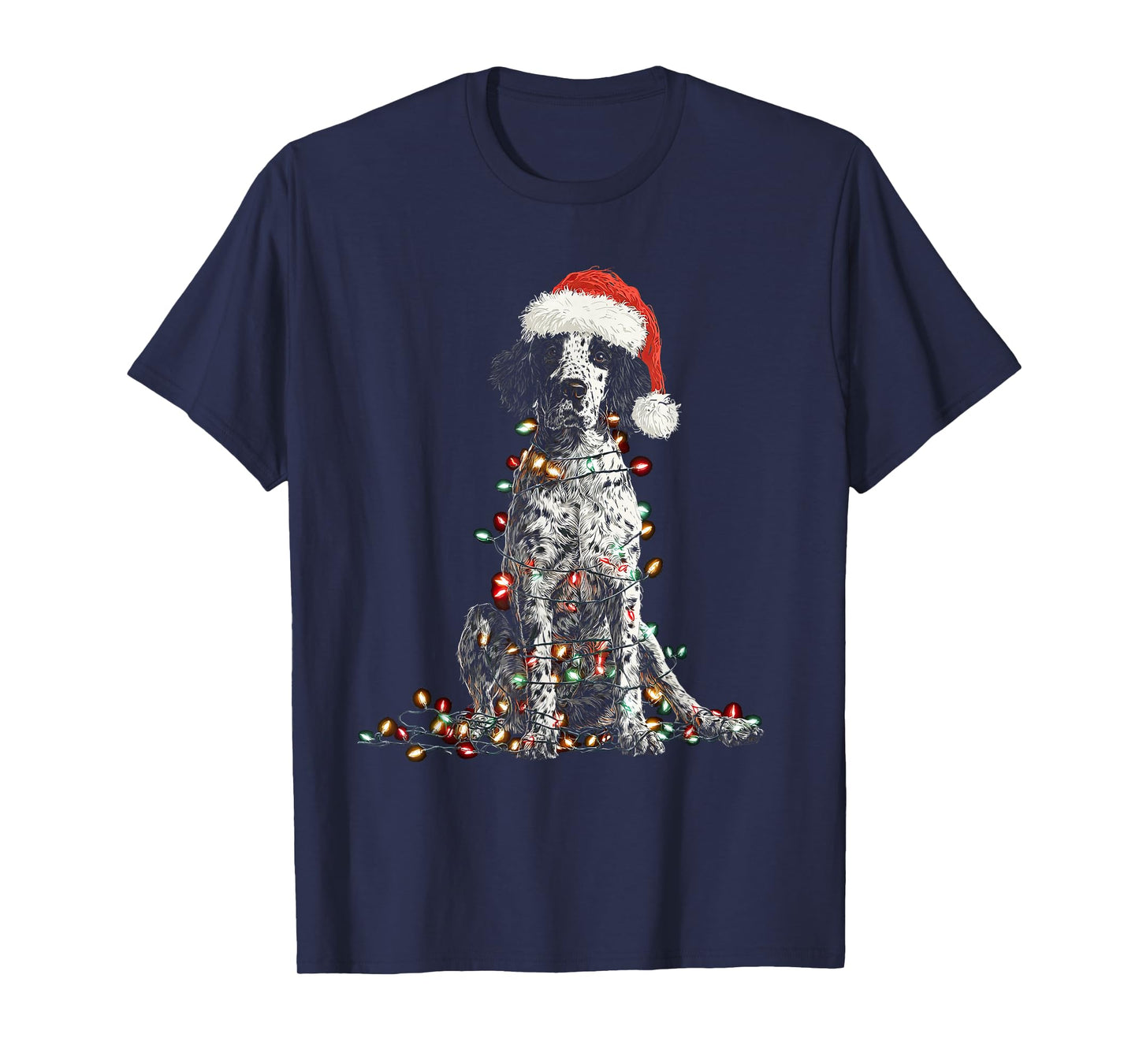 Funny English Setter Christmas Graphics Dog Lights Lover T-Shirt