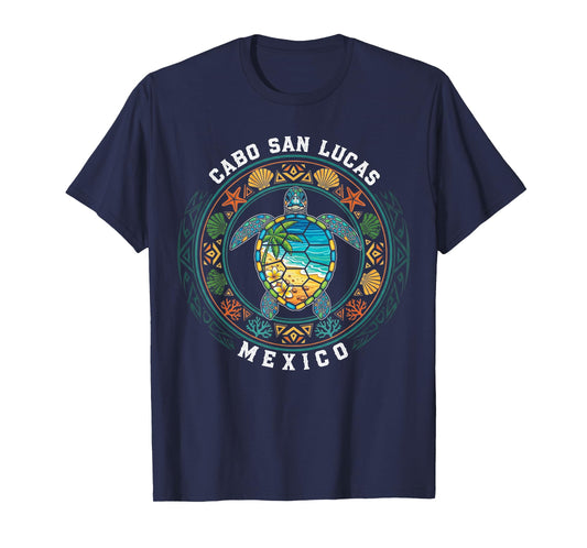 Cabo San Lucas Mexico Sea Turtle Tribal Beach Tropical Ocean T-Shirt