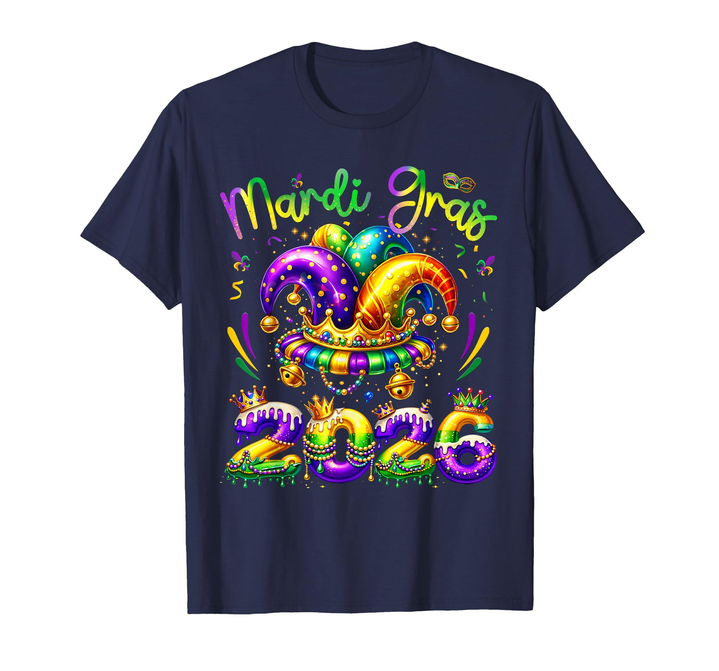 Mardi Gras 2026 Jester Outfit Men Women Kids Boys Girls T-Shirt