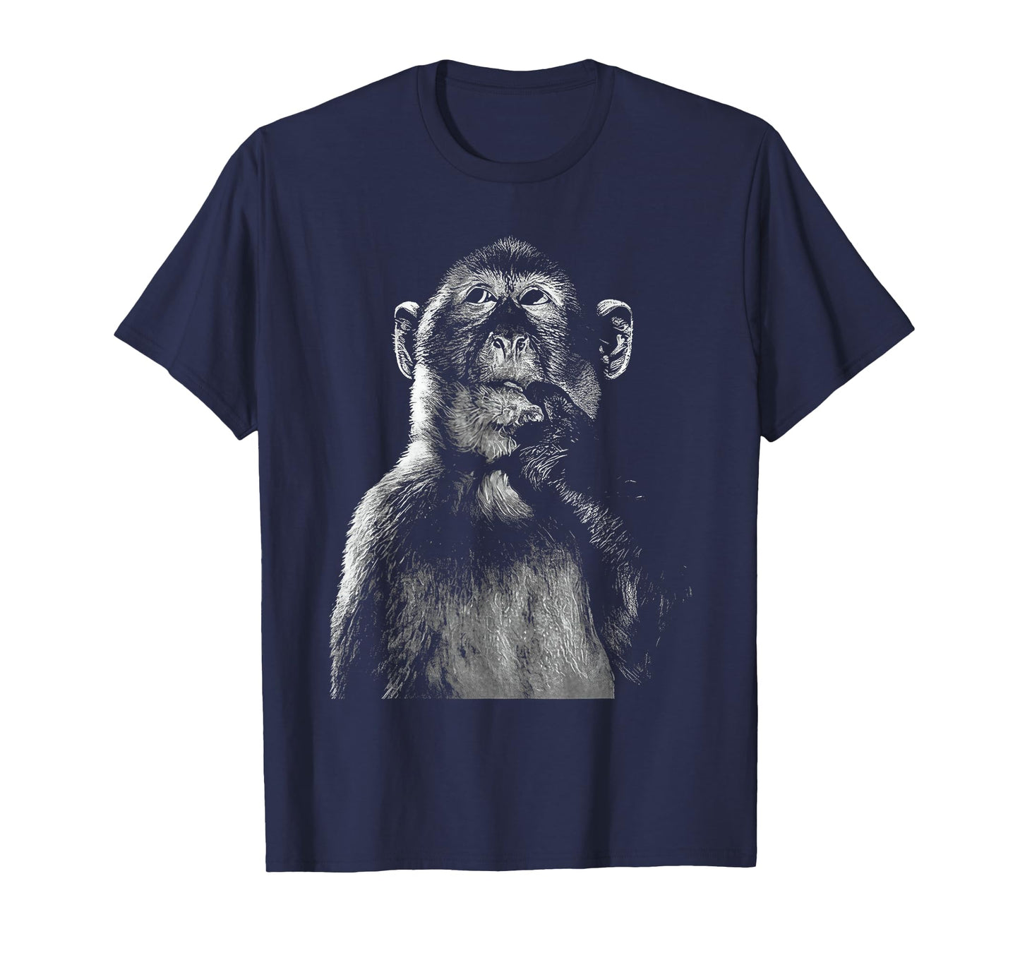 Funny Thinking Monkey Meme Humor Brainrot T-Shirt