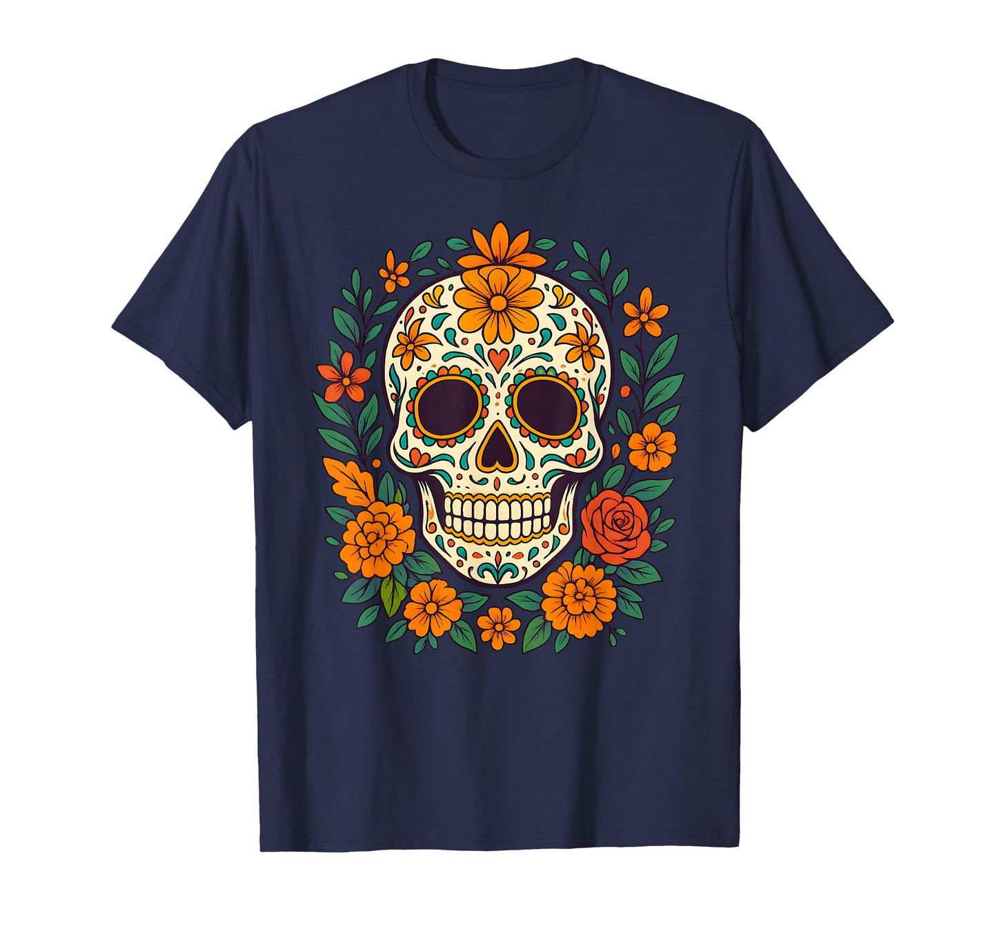 De Los Muertos Day of The Dead Sugar Skull T-Shirt