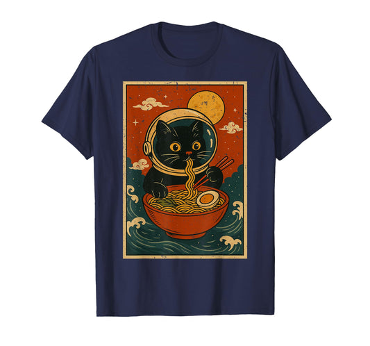Astronaut Cat Ramen Japanese Graphic Tees Men Women Teens T-Shirt