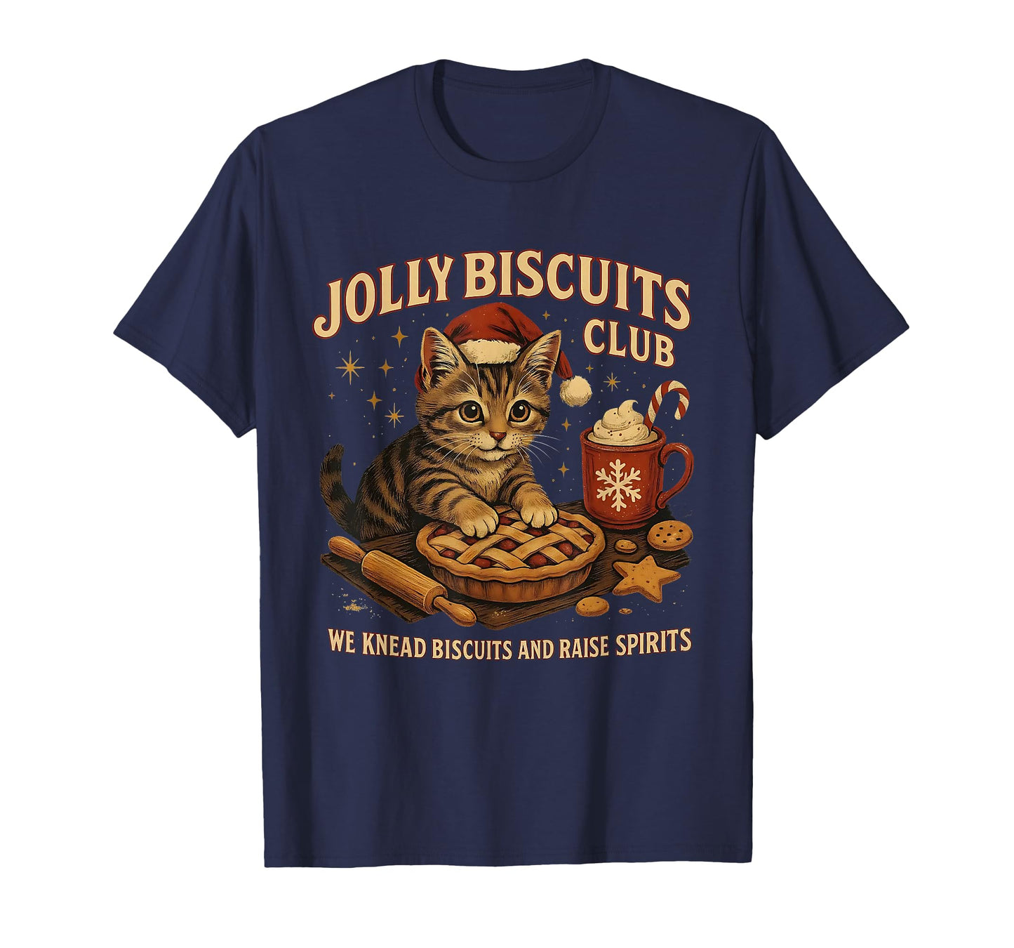 Jolly Biscuits Club We Knead Cat Xmas T-Shirt