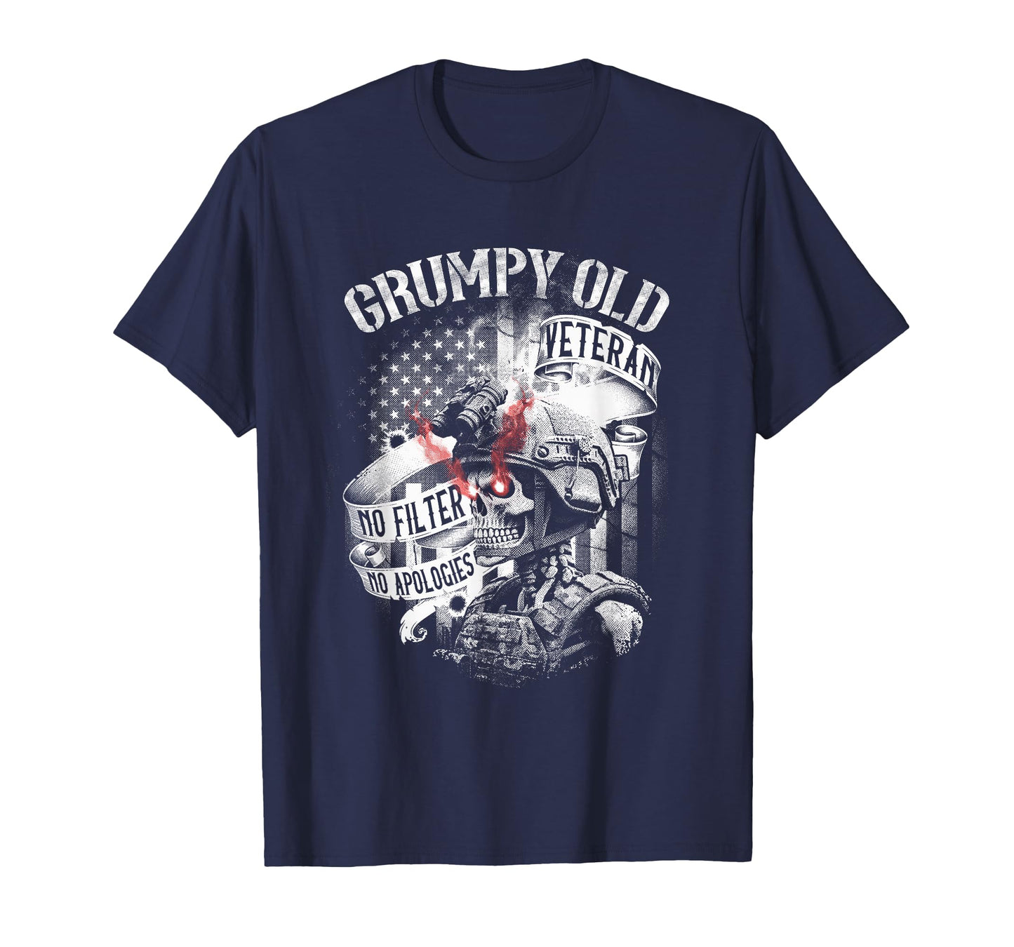 Grumpy Old Veteran Funny Patriotic Military Humor Design T-Shirt
