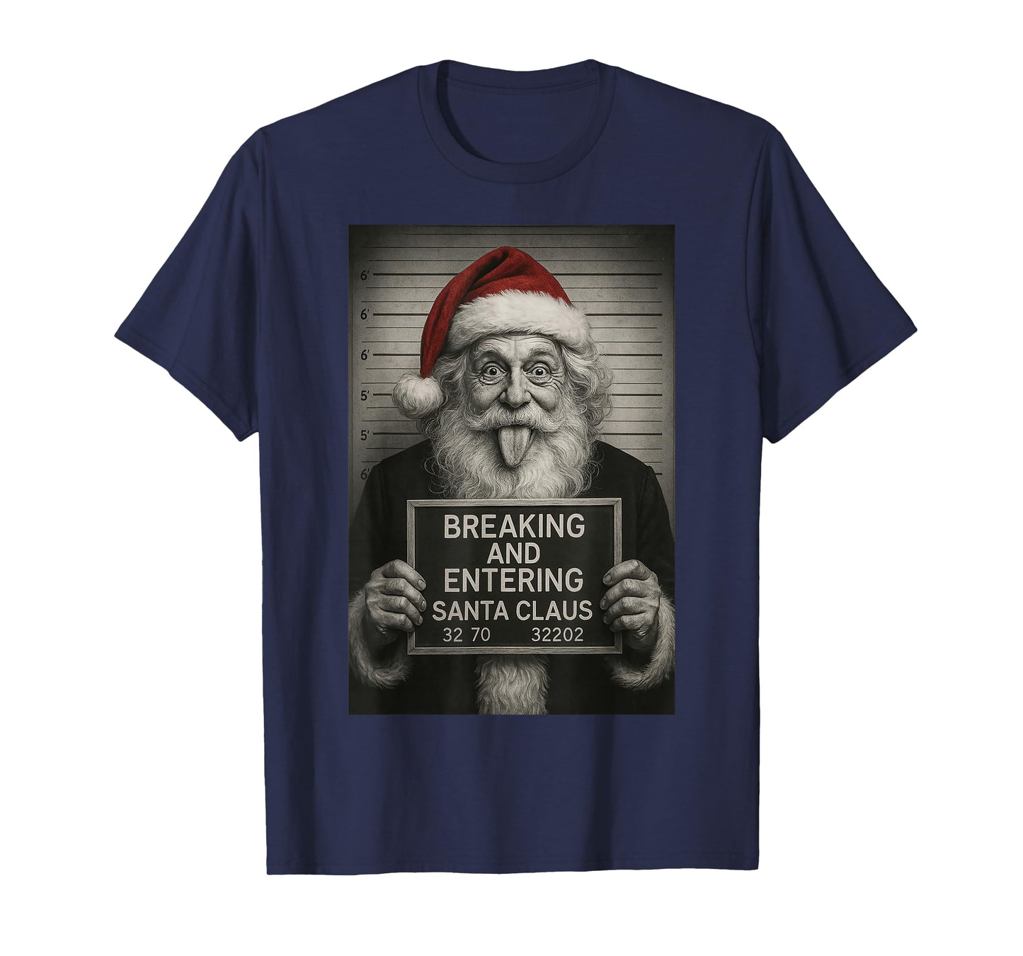 Funny Santa Claus Mugshot Christmas – Santa Xmas T-Shirt