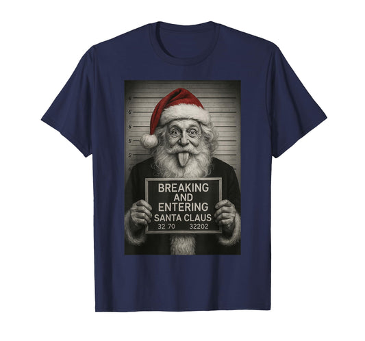 Funny Santa Claus Mugshot Christmas – Santa Xmas T-Shirt