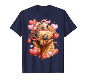 Golden Doodle Dog Goldendoodle Valentine's Day Heart T-Shirt