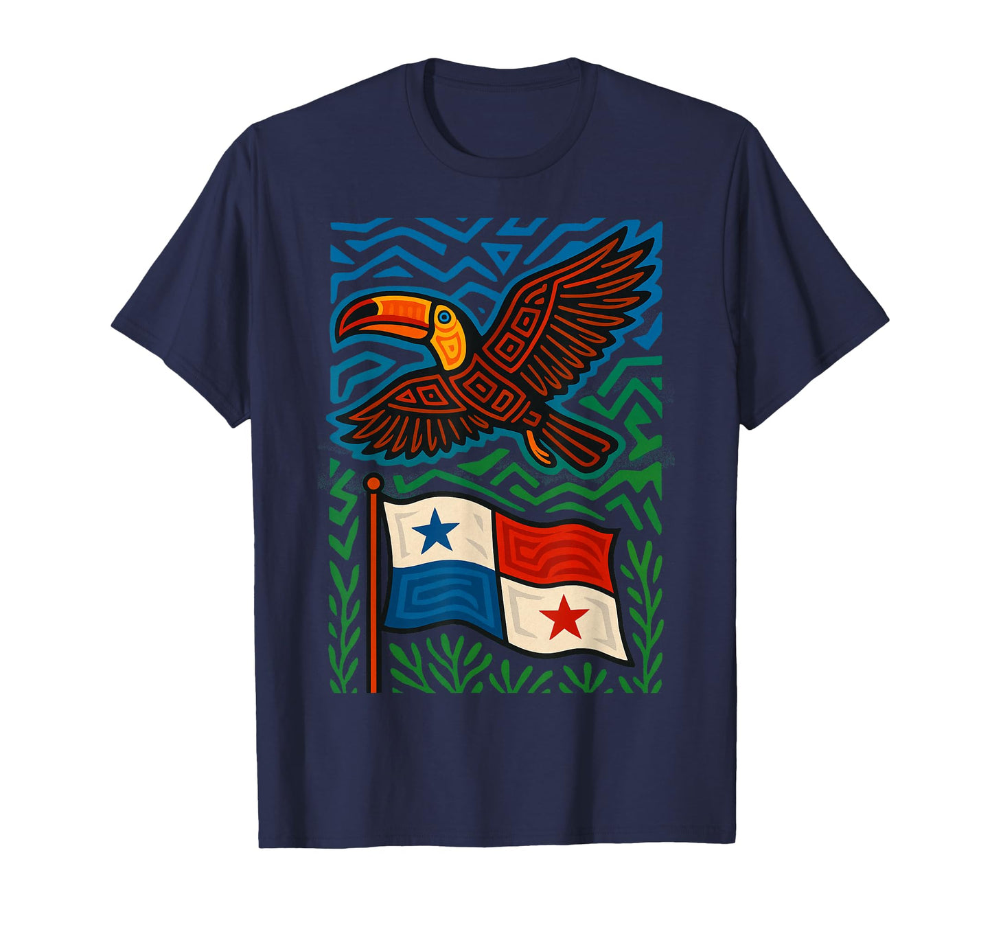 Toucan Inspired by Mola Artwork of Panama Kuna T-Shirt