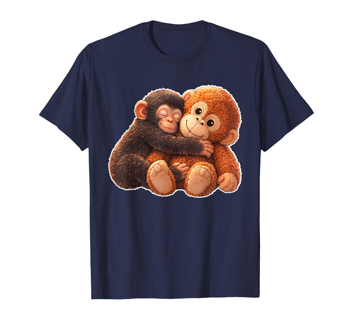 Cute Monkey Baby Punch with Stuffed Hugging T-Shirt