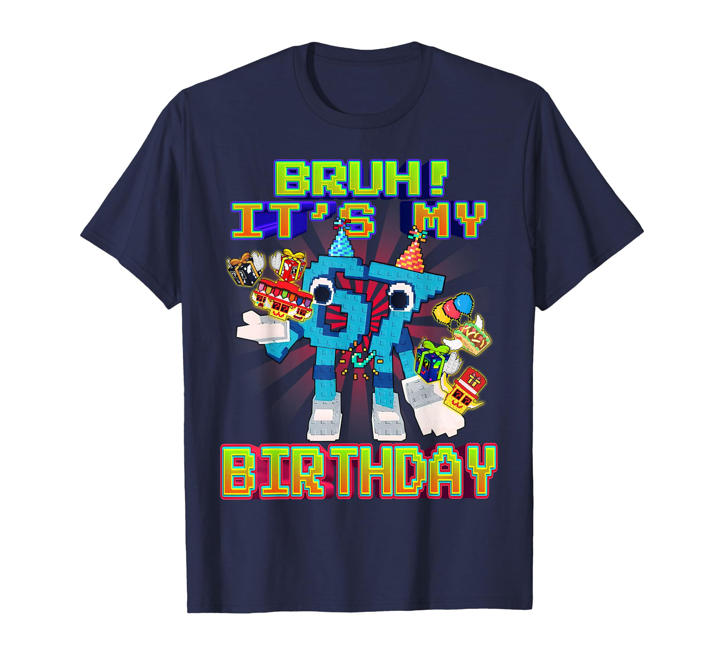 Bruh Birthday 67 Lucky Blocks Funny Brainrot for Kids Teens T-Shirt