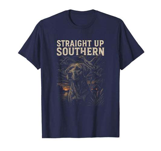 Straight Up Southern Labrador Dog Retro Country Southerners T-Shirt