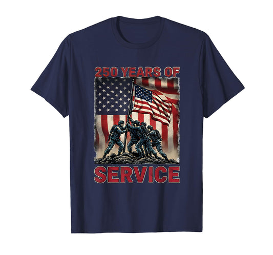 Service 250 Years 1776-2026 250th Birthday T-Shirt