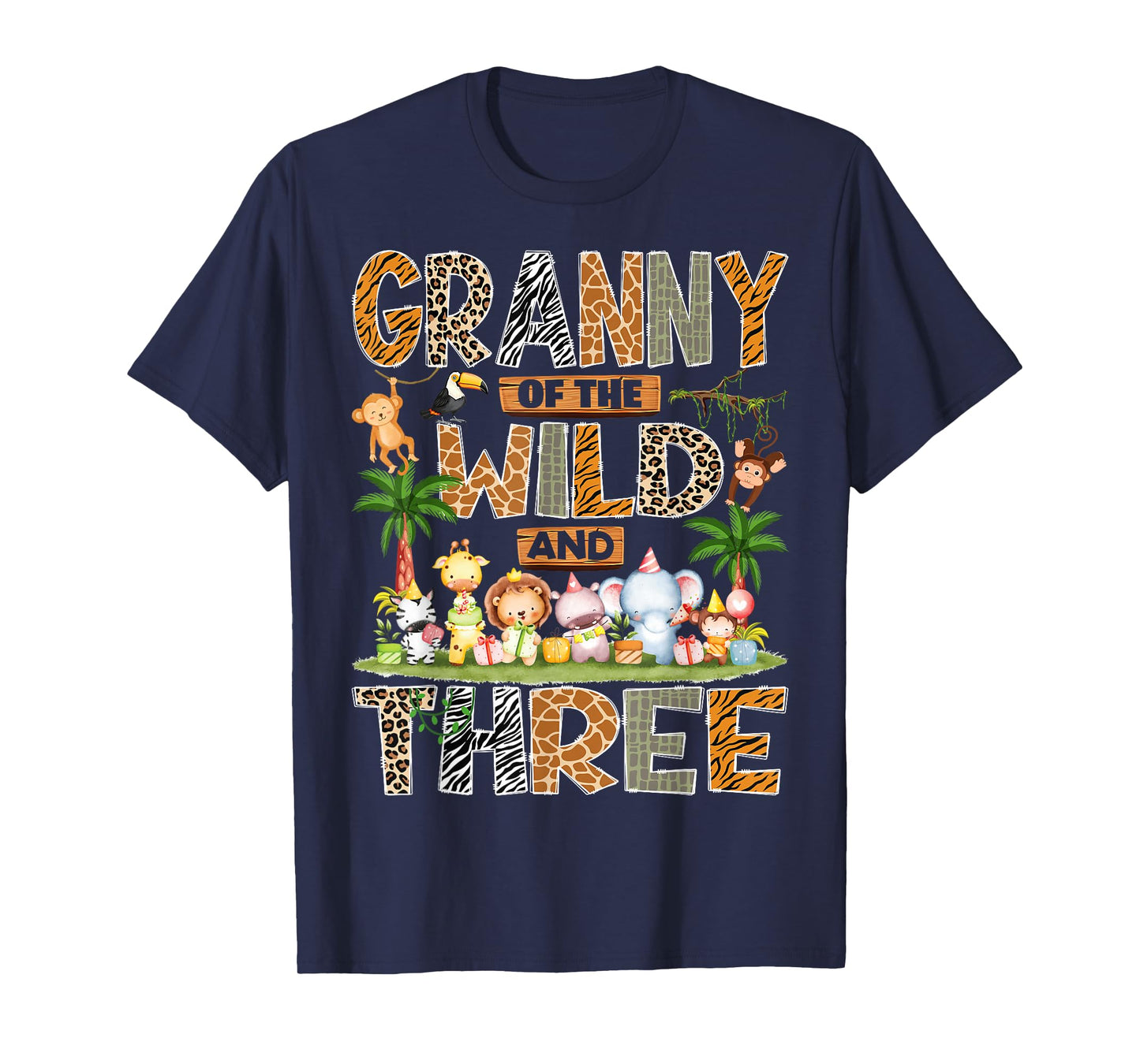 Granny of The Wild & Three 3rd Birthday Boy Safari Jungle T-Shirt