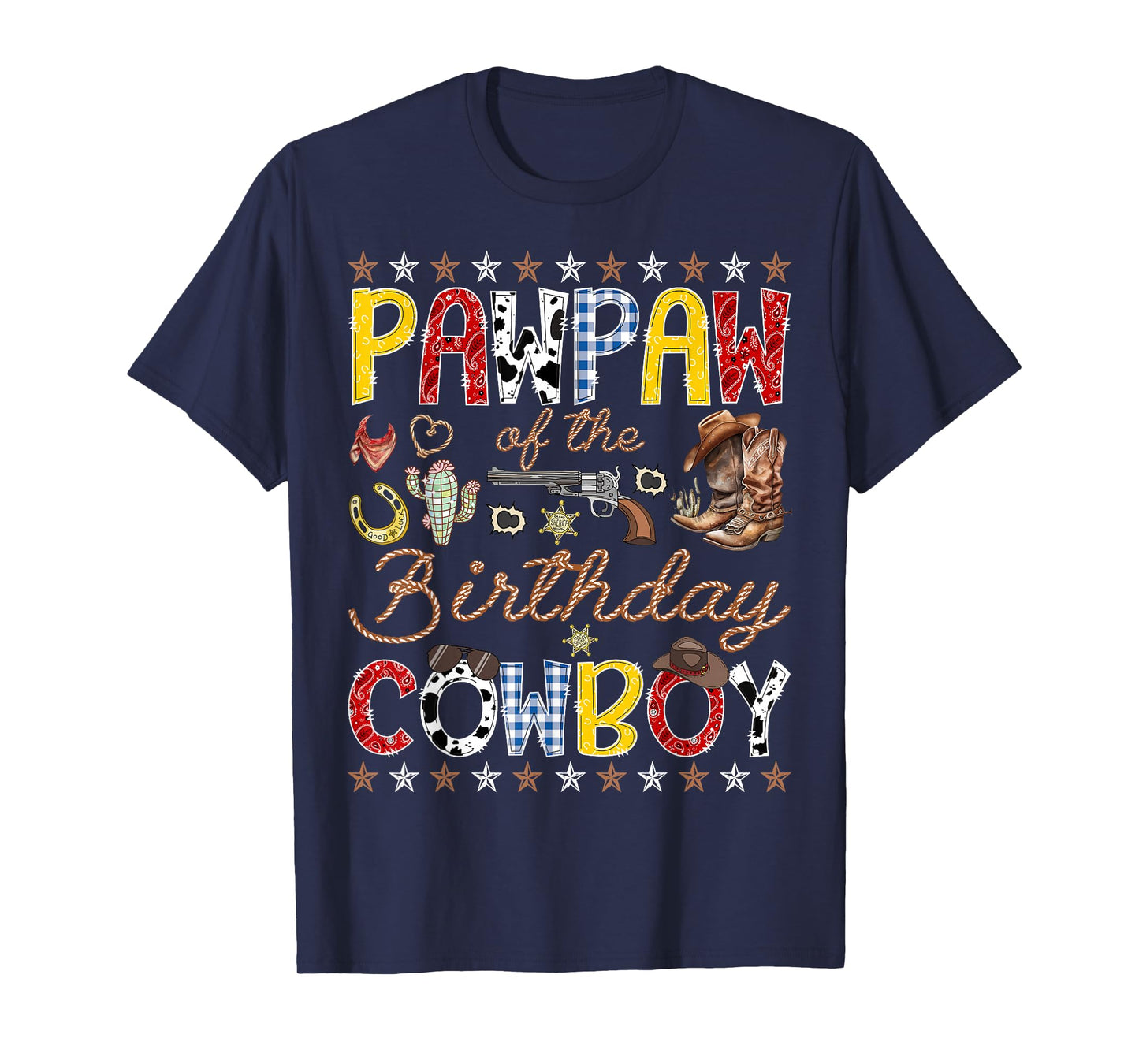Pawpaw of The Birthday Cowboy Western Rodeo Pawpaw T-Shirt