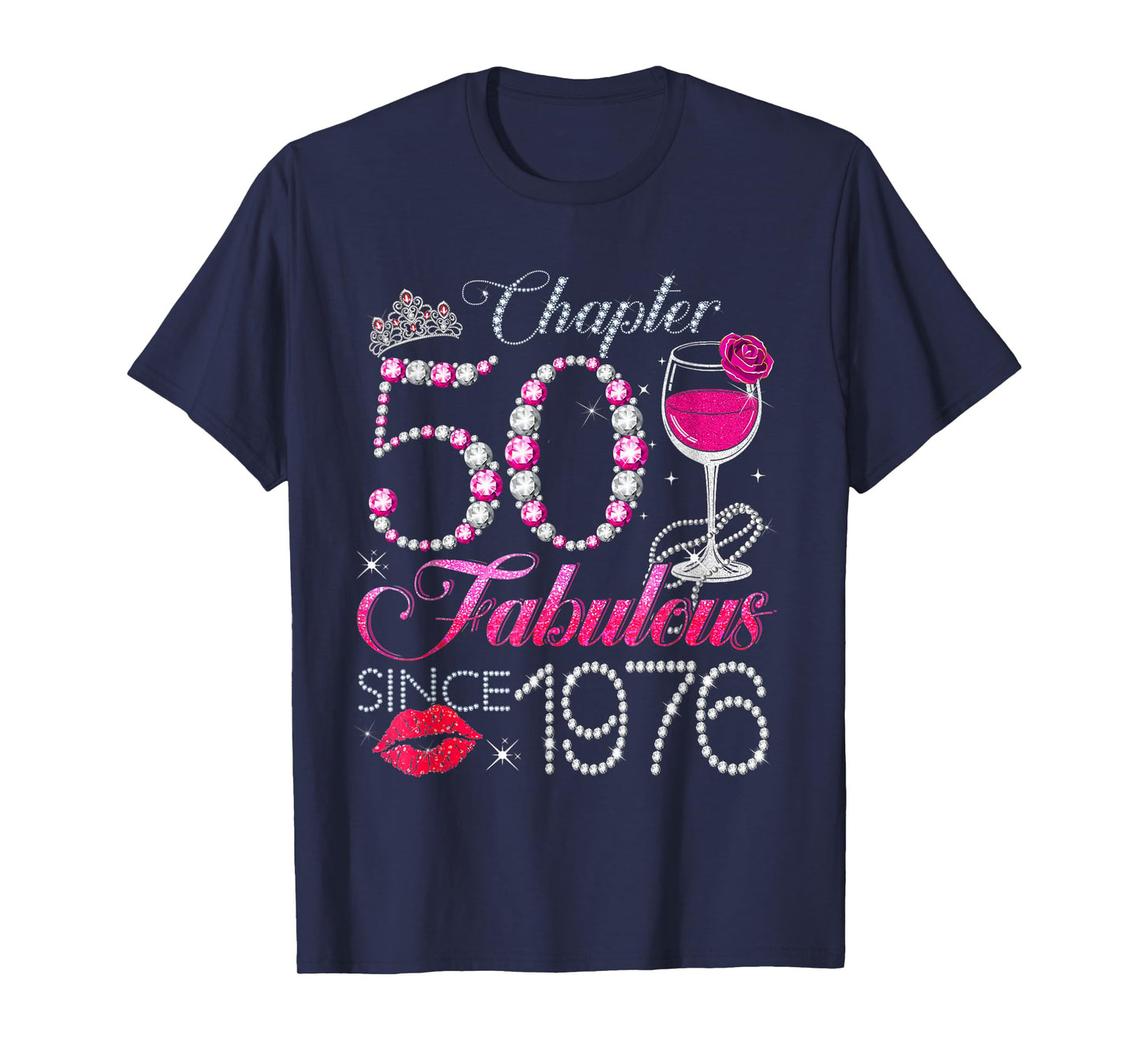 Chapter 50 Fabulous Since 1976 50th Birthday Queen Diamond T-Shirt