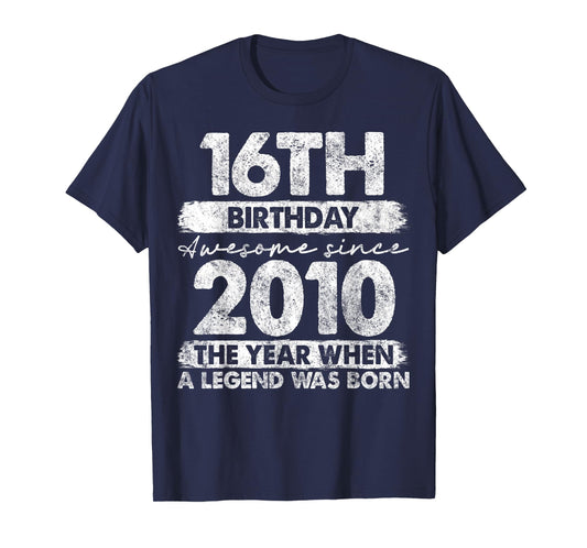16 Year Old Gifts Vintage 2010 Limited Edition 16th Birthday T-Shirt