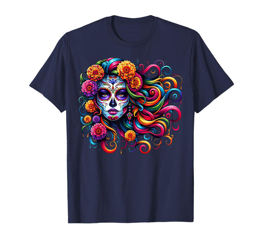 Dia De Muertos La Catrina Day of The Dead Sugar Skull Women T-Shirt