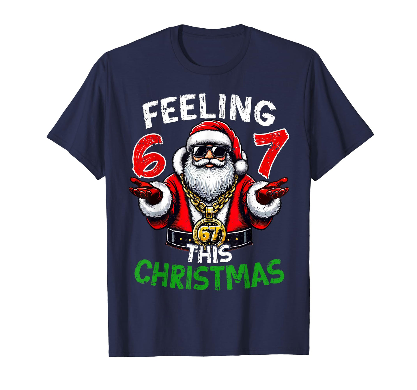 Funny 67 Santa Christmas Shirts Kids Teen Boys 6-7 Six Seven T-Shirt